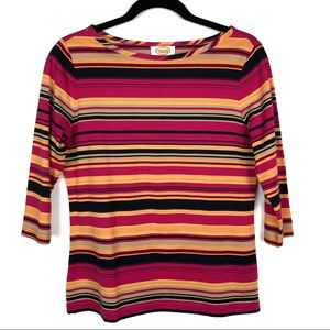 Talbots 3/4 sleeve multicolored top Size SP